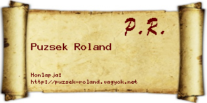 Puzsek Roland névjegykártya